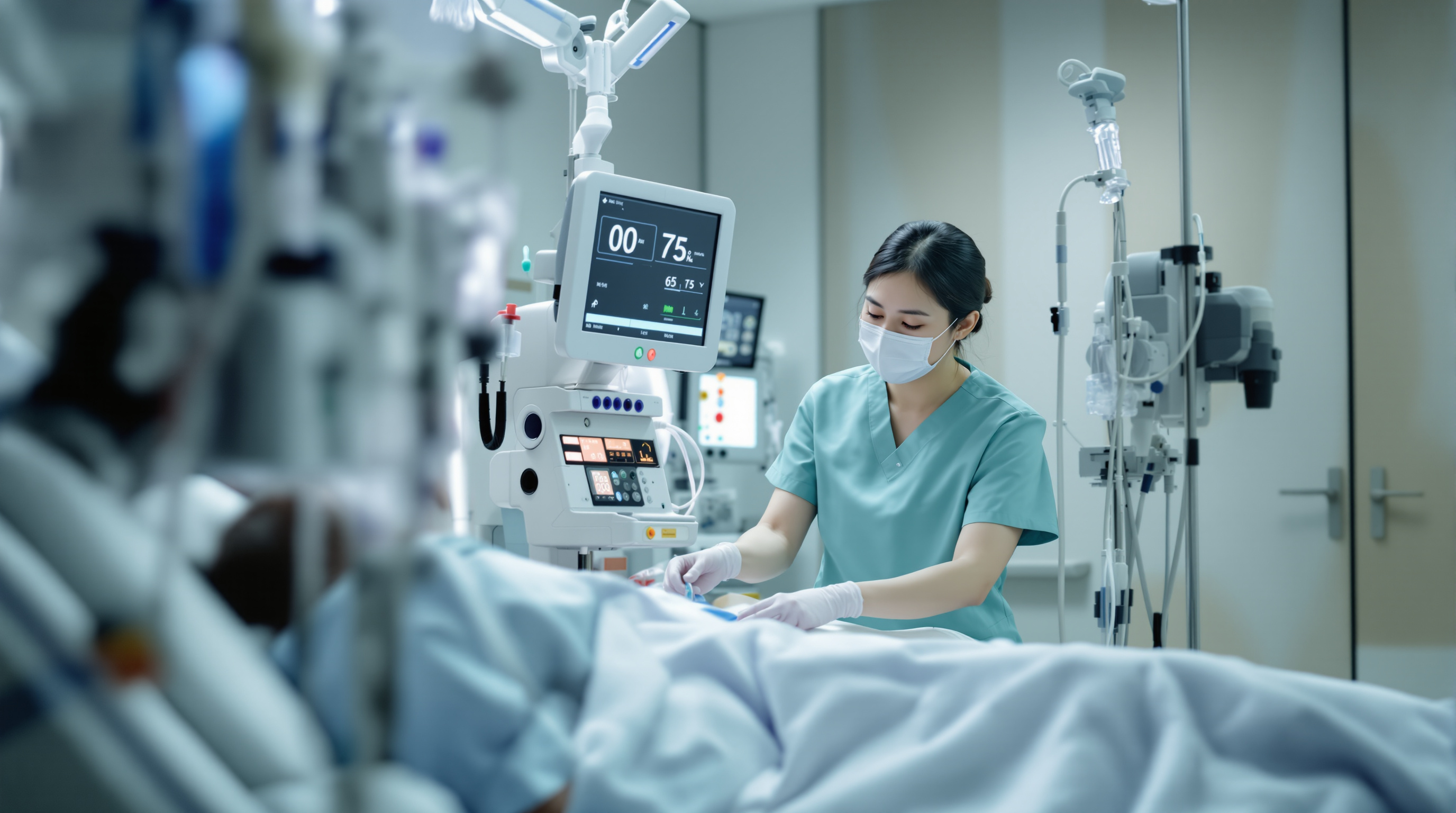 Modern hospital infusion suite with cancer cell therapy equipment — CAR-T treatment in China